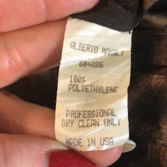 Alberto Makali Blazer Vintage Metal Ribbon Trim Ombré Size 6 Leopard Lined Chain - Picture 7 of 7